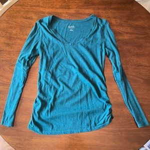 Medium teal Isabel maternity long sleeve tee